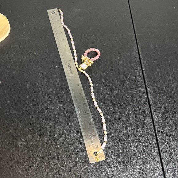 Rose Quartz Wire Beaded Pendant Feminine Girly Grandma Core Necklace - Picture 9 of 10